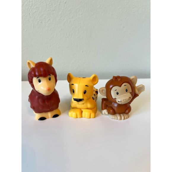 Fisher-Price Little People Lama Monkey Giraffe Zoo Animal Figure 2018 Lot - Picture 1 of 3